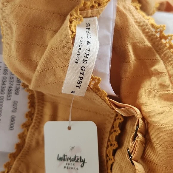 New spell designs Lana organic cotton bralette M sunflower yellow saffron bra - Picture 14 of 16